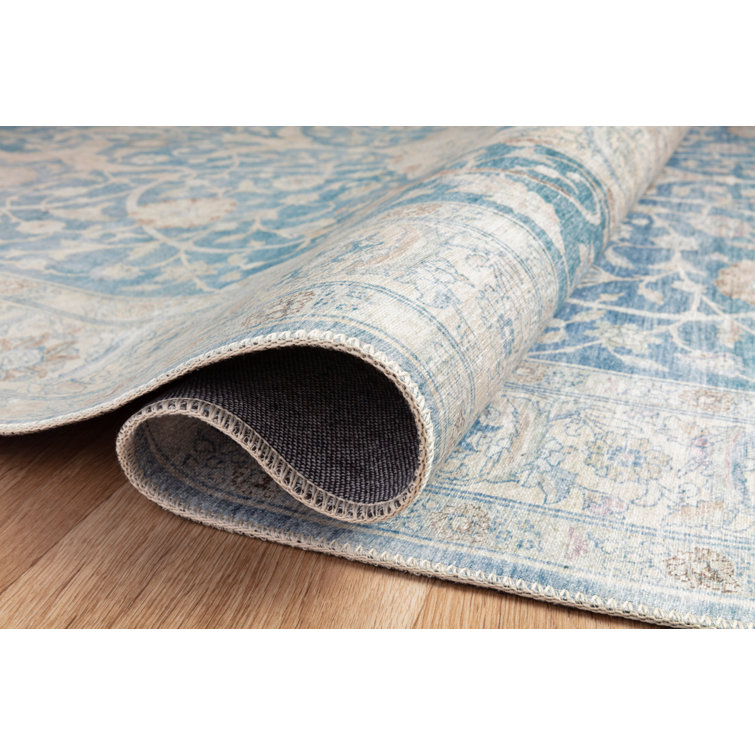 Jules Performance Antique Blue/Gray Rug & Reviews Joss & Main